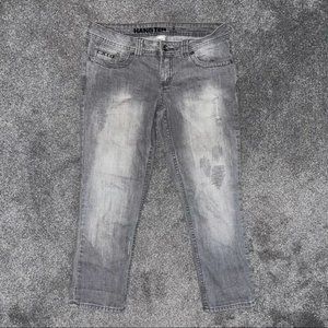 Hang Ten Women’s Size 9 Skinny Ankle Jeans Gray Distressed